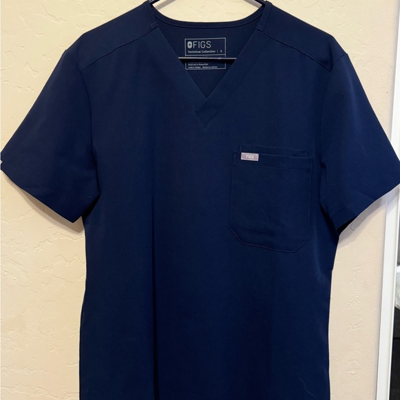 - FIGS Navy Blue Scrub Top (Leon Three Pocket) - Picture 1 of 2
